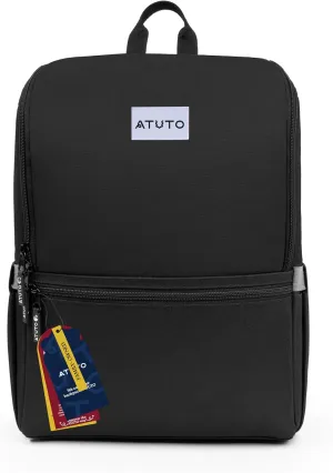 Slim Laptop Backpack for Men with 16 inch Laptop Compartment - Business Work Backpack for Men with Luggage Strap and Trolley Sleeve - Airflow Back, Fully Padded (Black)
