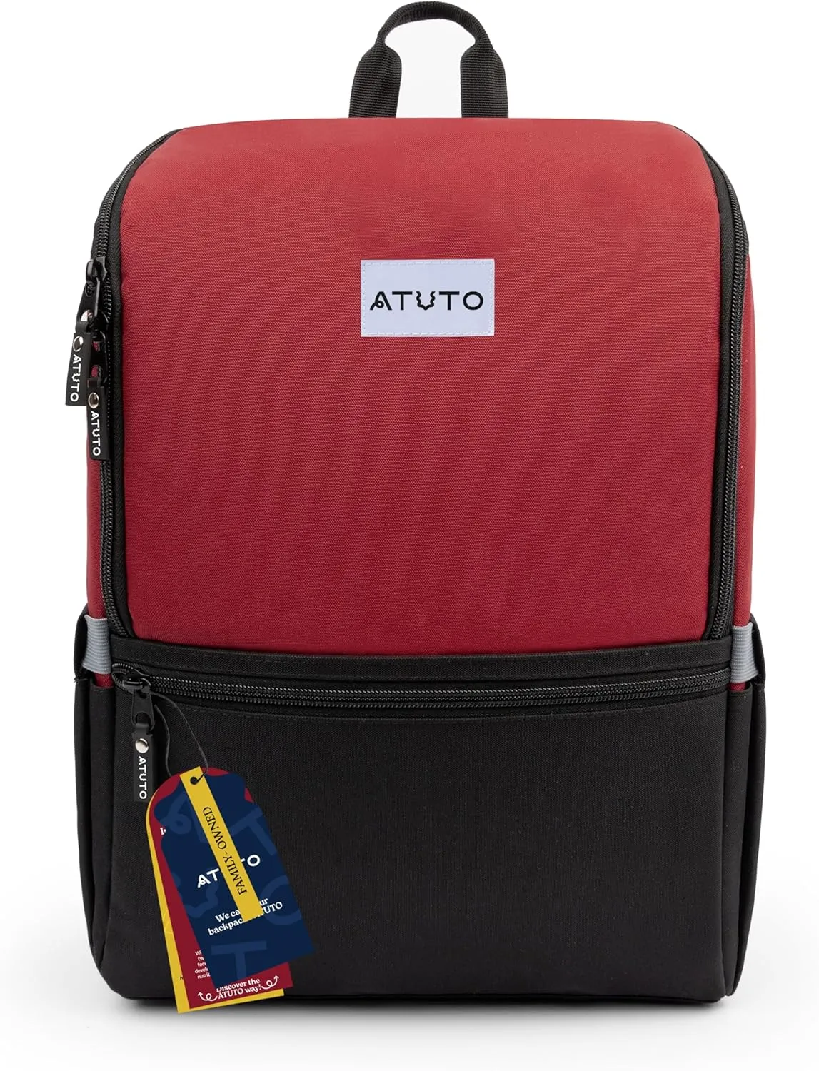 Slim Laptop Backpack for Men with 16 inch Laptop Compartment - Business Work Backpack for Men with Luggage Strap and Trolley Sleeve - Airflow Back, Fully Padded (Red)