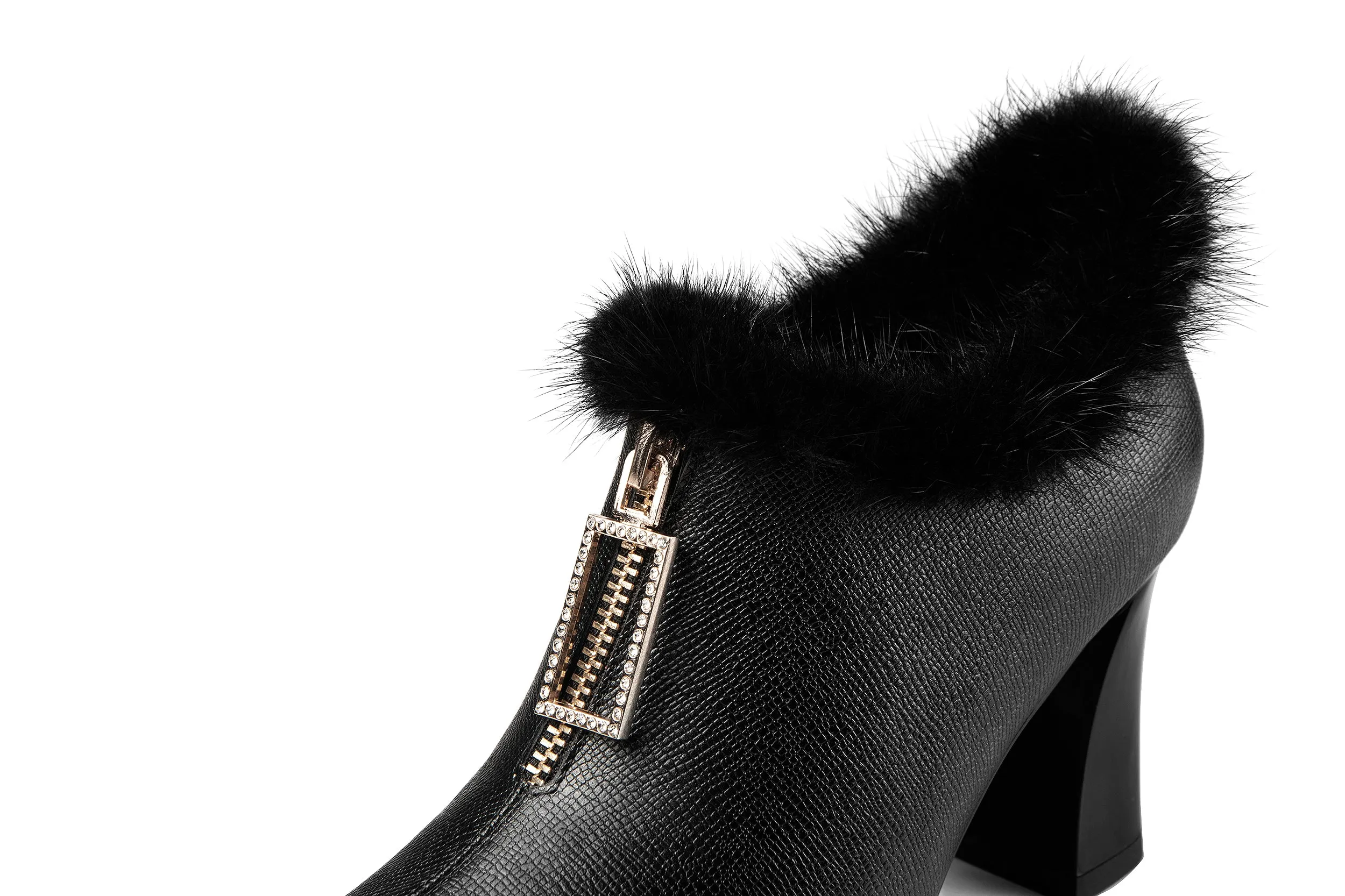 TinaCus Genuine Leather Women's Handmade High Heel Side Zip Up Pointed Toe Front Zipper Design Stylish Oxford Pump Shoes
