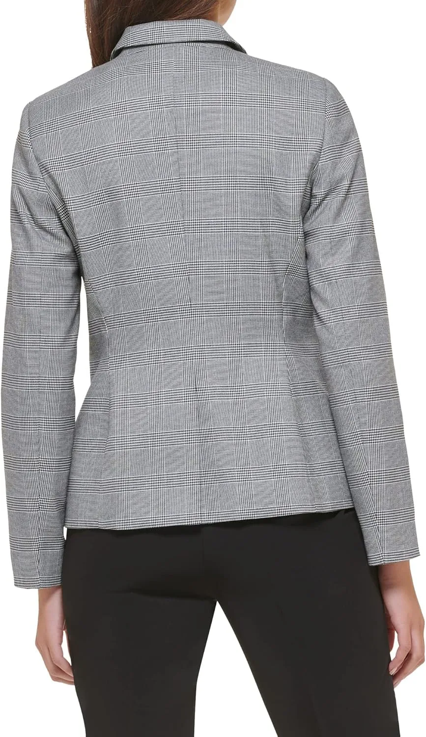 Tommy Hilfiger Women's Plaid Fitted Single Button Blazer