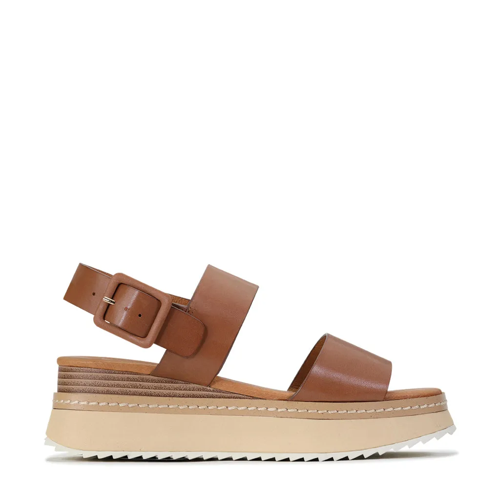 TONAL LEATHER WEDGE SANDAL