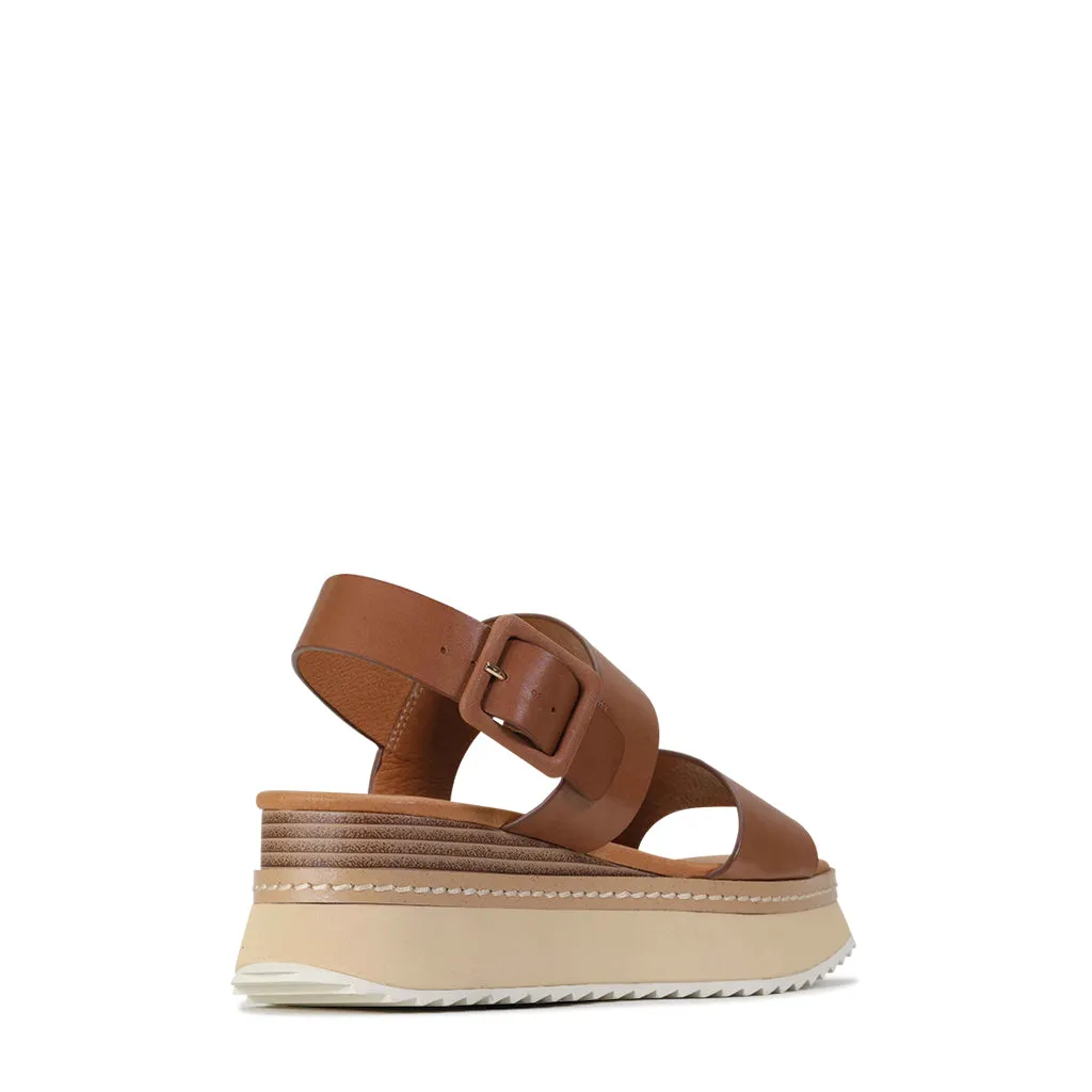 TONAL LEATHER WEDGE SANDAL