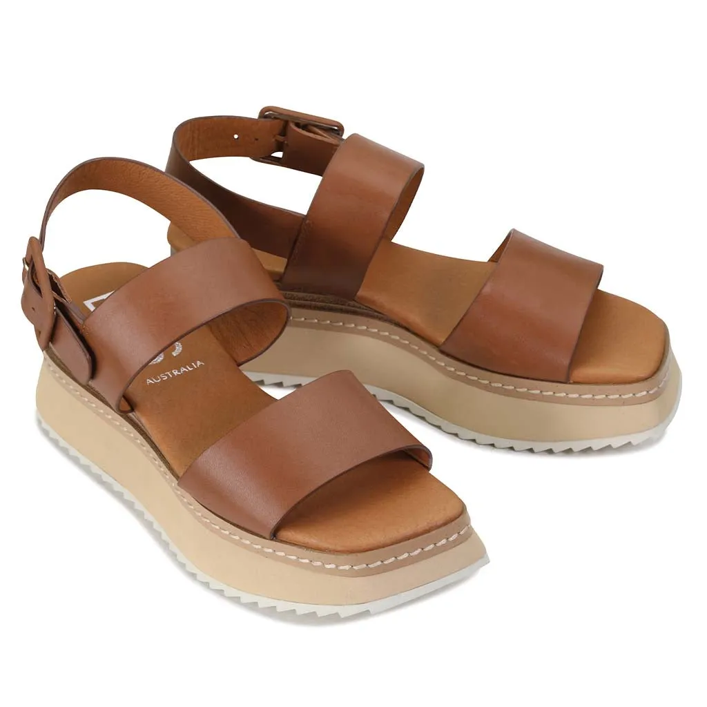 TONAL LEATHER WEDGE SANDAL