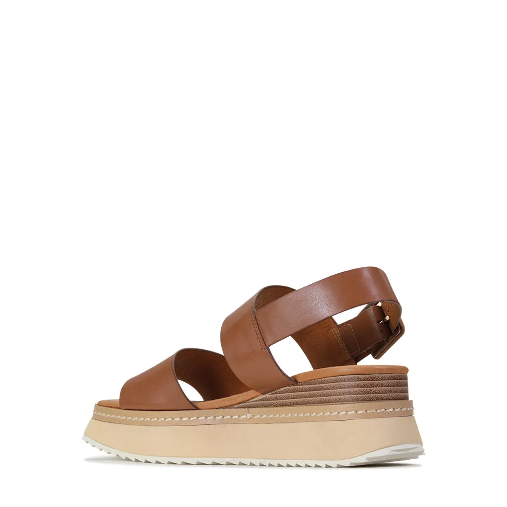 TONAL LEATHER WEDGE SANDAL