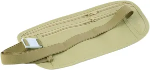 Travel Money Belt, Passport Holder Secure Hidden Travel Wallet, Slim Passport Holder RFID Blocking Security Travel Pouch, Wearable Slim Waist Bag Under Clothes (Khaki)