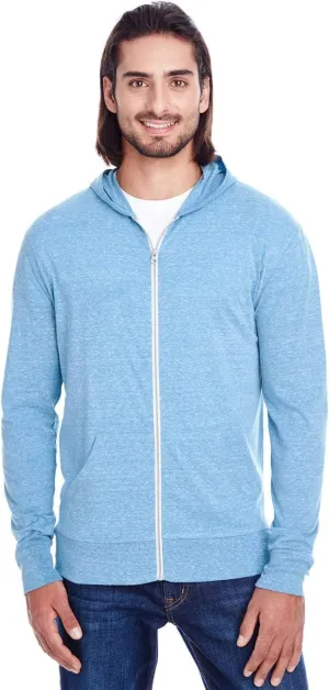 Unisex Triblend Full-Zip Light Hoodie L ROYAL TRIBLEND