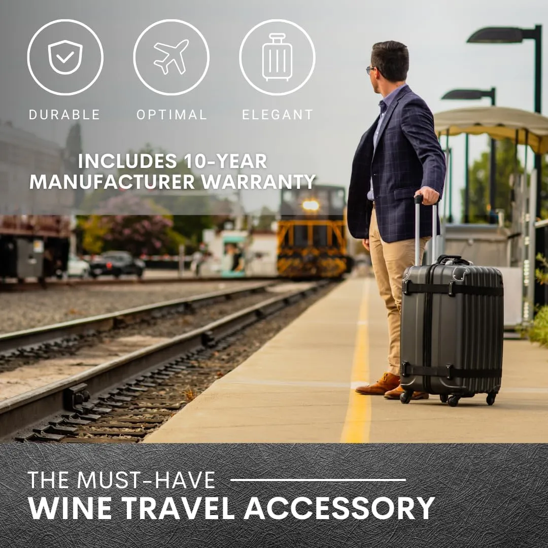 VinGardeValise Grande Wine Suitcase  12-Bottle Travel Luggage, TSA-Approved, Durable Hard Shell, Shockproof Foam, Secure Bottle Protection for Enthusiasts & Collectors