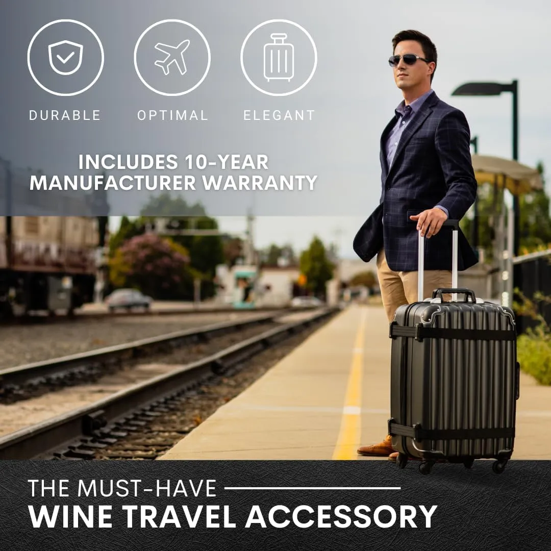 VinGardeValise Grande Wine Suitcase  12-Bottle Travel Luggage, TSA-Approved, Durable Hard Shell, Shockproof Foam, Secure Bottle Protection for Enthusiasts & Collectors