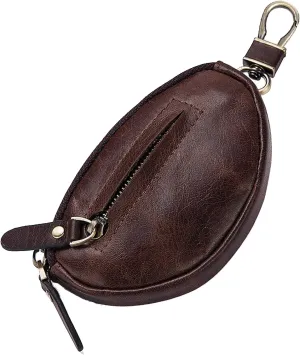 Vintage Genuine Leather Waist Bag Genuine Leather Cell Phone Pouch Double Layer Design Large Capacity Multifunctional Waist Bag Wallet Made of Head Layer Cowhide Leather (Brown Thick Cowhide