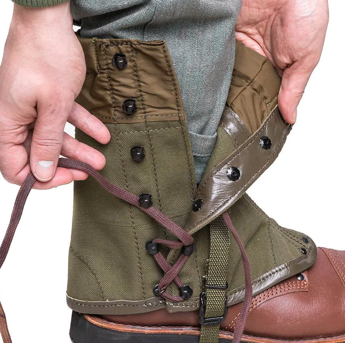 Vintage Italian Military Gaiters W/ Elastic Cuff