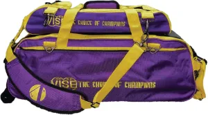 VISE Three Ball Tote Roller Bowling Bag with Shoe Pouch Purple Yellow