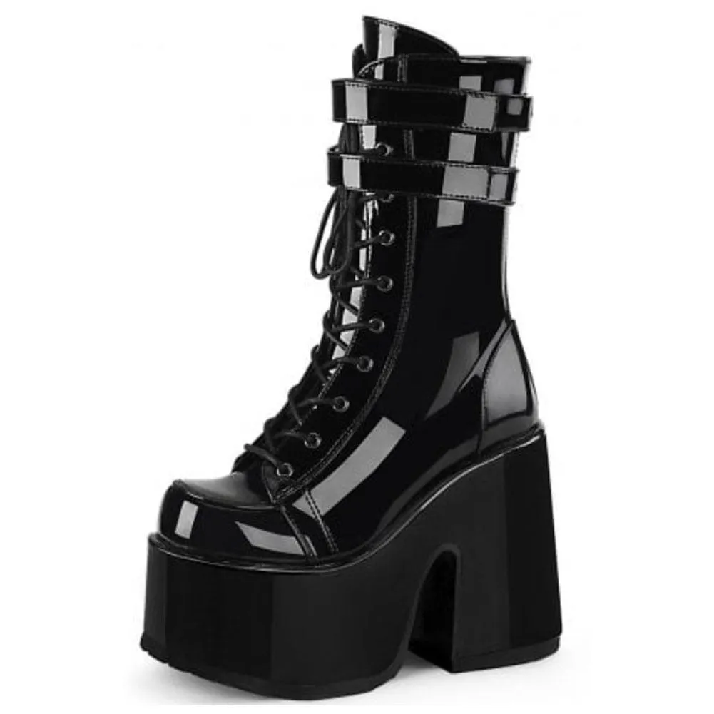 Wenkouban Big Size 35-43 Brand New Ladies High Platform Sandals Ankle Strap Thick High Heels Women's Sandals Gothic Cosplay Shoes Woman