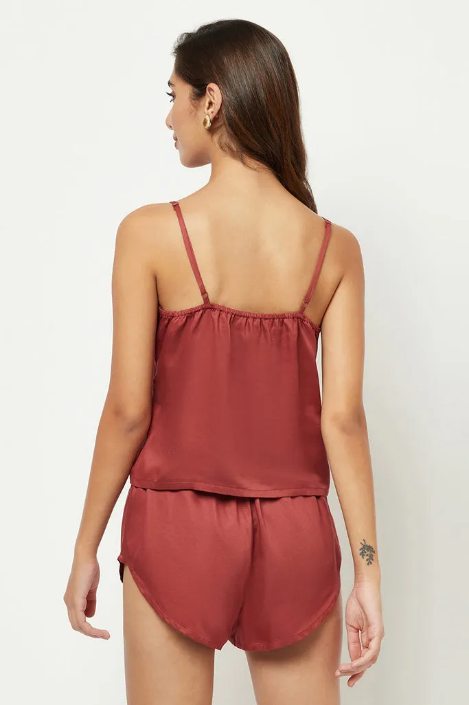 White Solid Cami Style Loungewear