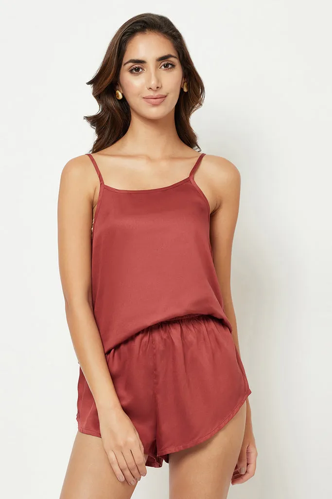 White Solid Cami Style Loungewear