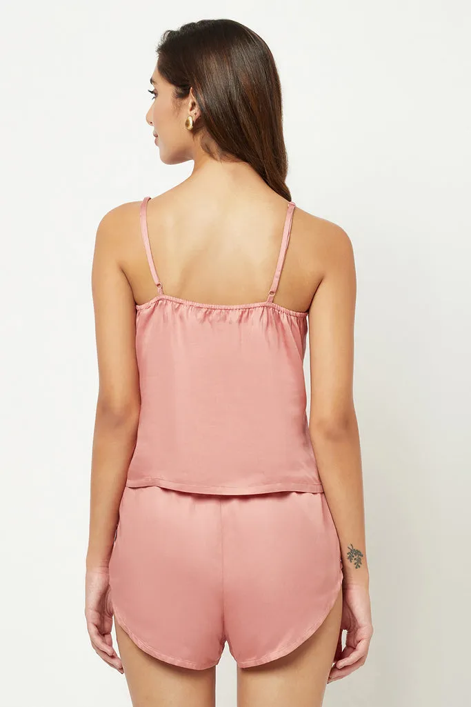 White Solid Cami Style Loungewear
