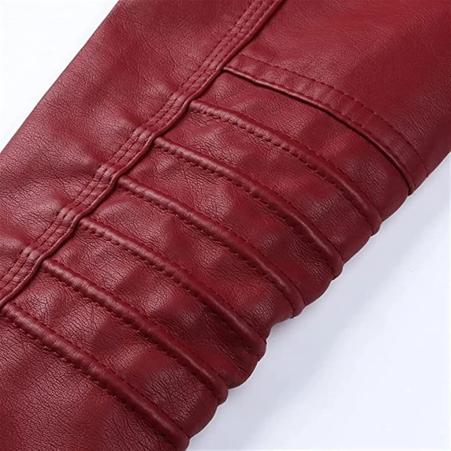 Women's Faux Leather Jacket, Zip Up Motorcycle Short PU Moto Biker Outwear Fitted Slim Coat