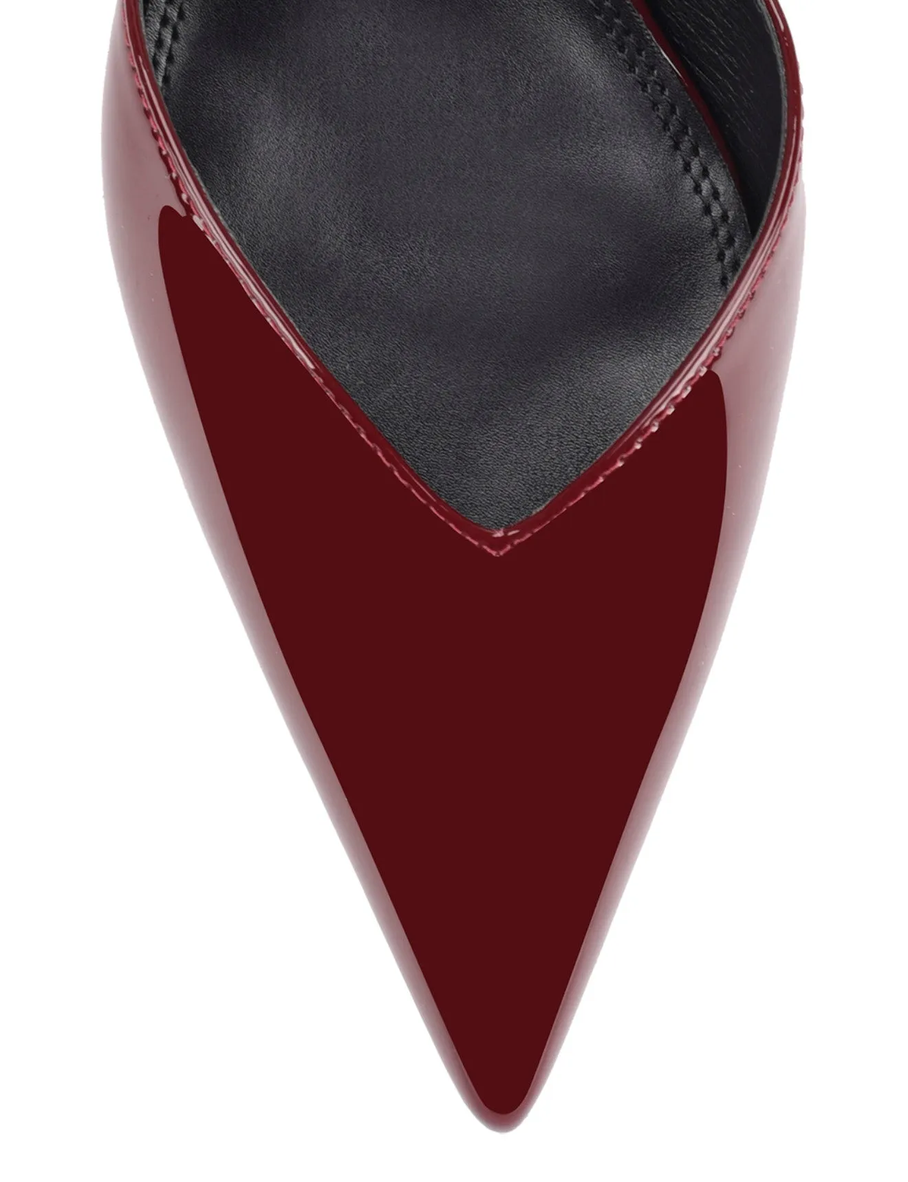 Yoco Slingback Kitten Heels - Wine Patent Leather